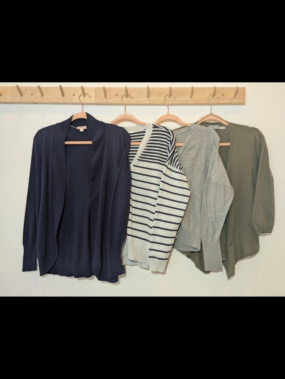 Lot of 4 cotton cardigans - lucky brand, josef A, Cyrus, merona